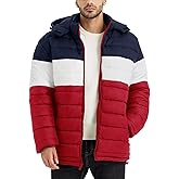 BEST SOUTH Men's Winter Puffer Jacket Hooded Puffy Fleece Warm Lightweight Coat Outerwear Cold Weather