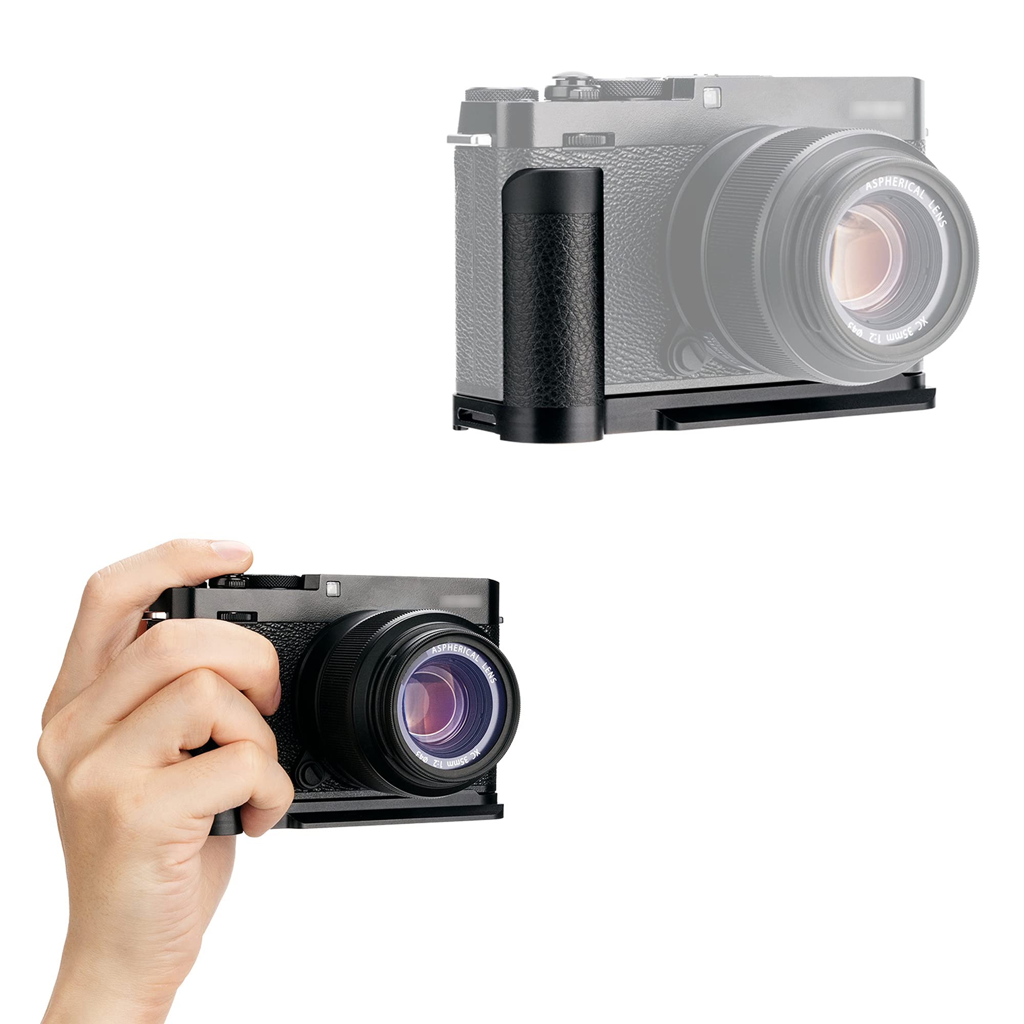 JJC Metal Hand Grip L Bracket for Fujifilm X-E4 Replaces Fuji MHG-XE4, Meal Aluminum Arca-Type Quick Release Function
