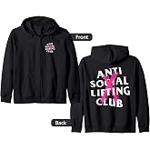 Anti Social Lifting Club: Canceled Pink (Front + Back) Zip Hoodie