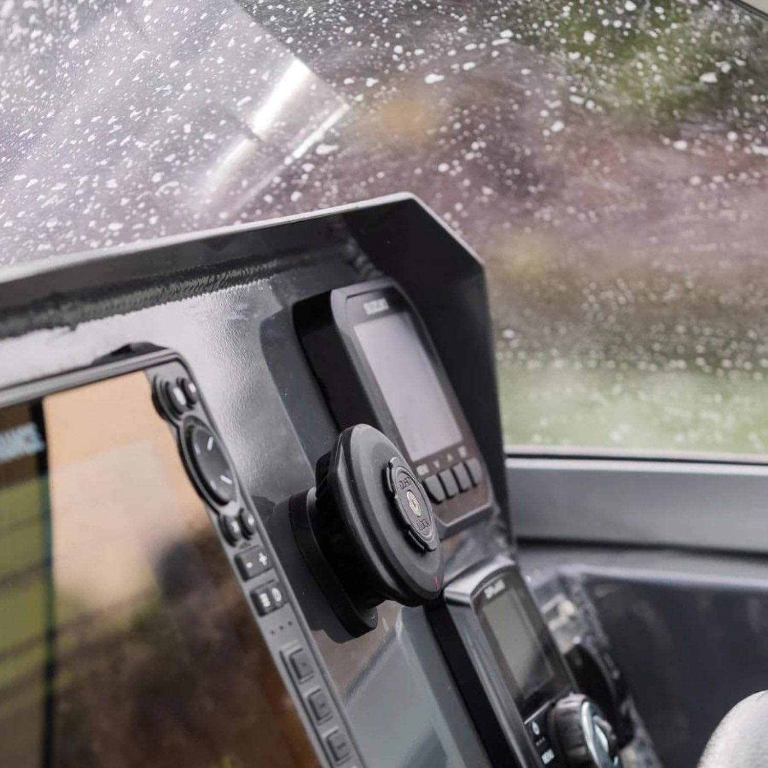 Quad Lock 12V-24V Waterproof Wireless Charging Head - Hardwired, IP67 Rated, Fast Charging, Secure Phone Mount