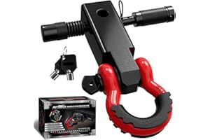 AUTMATCH Shackle Hitch Receiver 2 Inch - 3/4" D Ring Shackle and 5/8" Trailer Hitch Lock Pin, 45,000 Lbs Break Strength Heavy