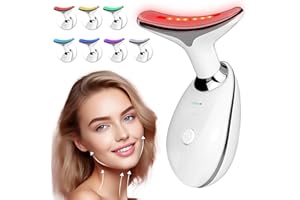 IOBTY Face Neck Massager with 7-Color Light Modes for Face Sculpting Skin Care,Tightening,Smoothness - Red LED Light Therapy Device Tool for Women at Home