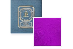 KINGBOOM G KINGBOOM 12 Color Gold Leaf Sheets - Purple, Pack of 100, 3.15in for Crafting, DIY Projects, Painting and Decoration.