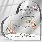 Godmother Thank You Gifts from Godchild, Best Godmother Ever Presents, Godmother Appreciation Plaque, Godmom Birthday Gift, Thank You Godmother Sign Plaque for Home Floral Desk Decor