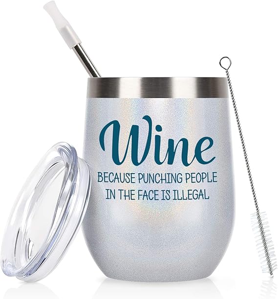 Wine Tumbler for Women, Stainless Steel Wine Tumbler with
