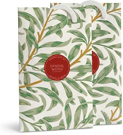 The Master Herbalist Sandalwood Wardrobe Freshener 2 Pack UK Made Willow Design
