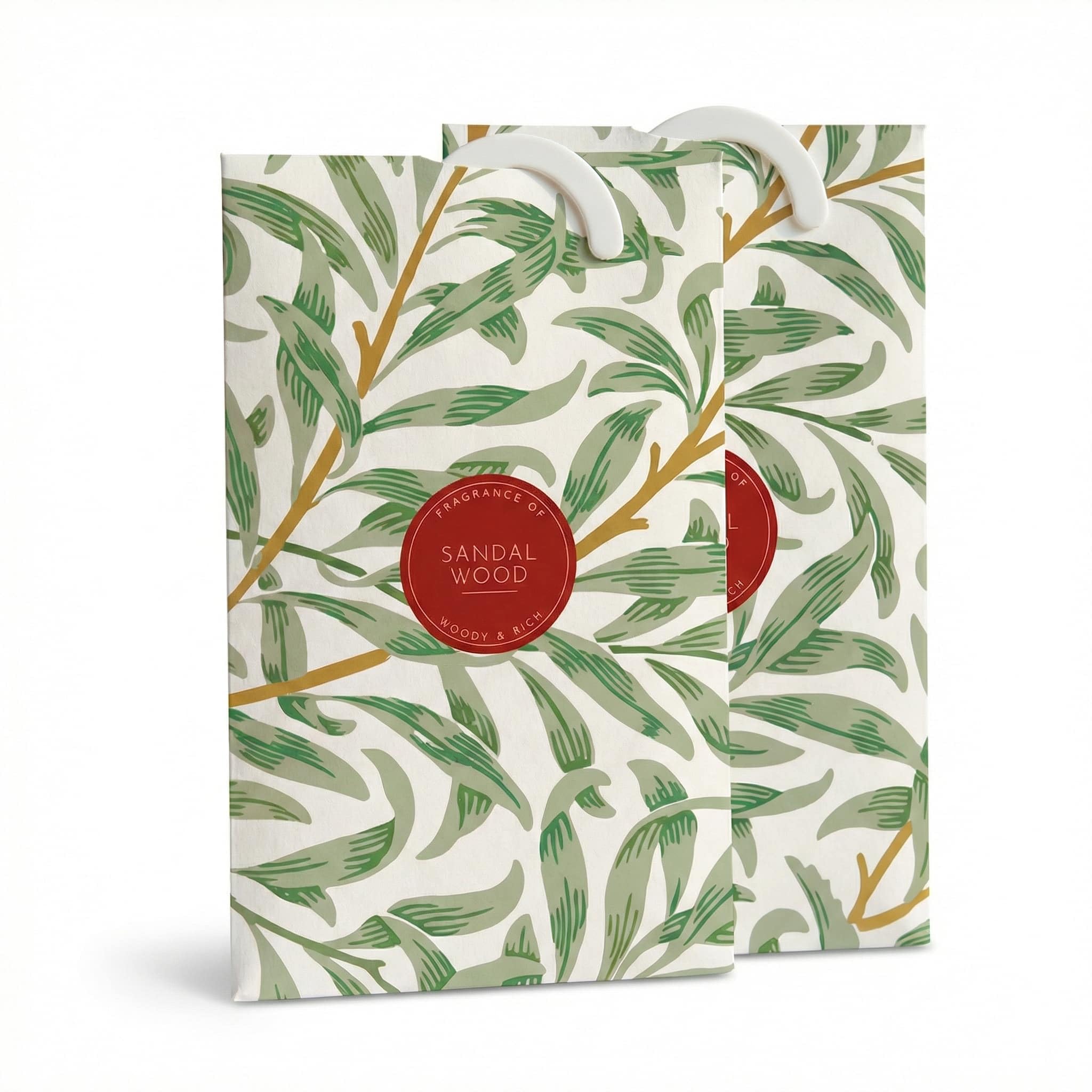 The Master Herbalist Sandalwood Scented Wardrobe Freshener in a William Morris Inspired Willow Design | Contains Essential Oils | Pack of 2 | Made in The UK.