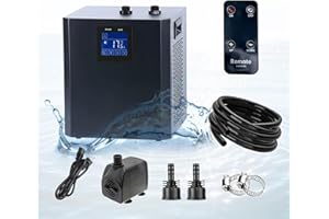 YAKUST 79 Gallon Aquarium Chiller, Fish Tank Chiller,1/3 HP Active Aqua Chiller for Axolotl, Aquarium Cooler with LED Display, Pipe, Water Pump, Remote Control