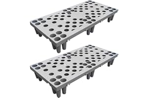 LXSEHN 2 Pcs Plastic Pallets, Lightweight Waterproof Plastic Floor Pallet for Basement Storage, Nestable Storage Pad with Extensive Uses for Garage Kitchen Supermarket Warehouse (23.6x11.8x3.9in)