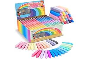 UZLU 210 PCS Sidewalk Chalk-30 Colors Cone Shaped Drawing Chalk for Kids, Jumbo Washable Chalk Giant Box Non-Toxic Dustless, Painting on Sidewalk Bulk,Outdoor Art, Blackboard, Playground