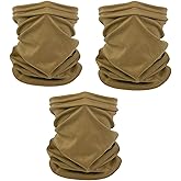 Coyote Brown Neck Gaiter, tan face mask bandanas men cooling summer, half face covering women