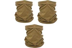 BROTHER YIXIU Coyote Brown Neck Gaiter, tan face mask bandanas men cooling summer, half face covering women