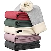 Chicduo 6 Pack Girls Winter Fleece Lined Leggings Cotton Pants Kids Thick Warm Pants Thermal Soft Leggings for Girls