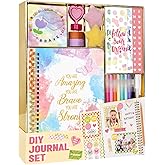 Nollh Gifts for 8 9 10 11 12 Year Old Girl - DIY Journal Kit for Teen Tween Girls, Stationary Scrapbook & Diary Supplies Set, Girl Gifts Arts and Crafts Stuff, Toys for Ages 8-13