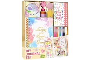 Nollh Gifts for 8 9 10 11 12 Year Old Girl - DIY Journal Kit for Teen Tween Girls, Stationary Scrapbook & Diary Supplies Set, Girl Gifts Arts and Crafts Stuff, Toys for Ages 8-13