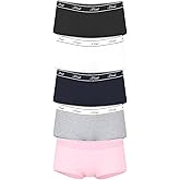 Victoria's Secret PINK Women's Cotton Logo Boyshort Underwear, Full Coverage Panties for Women, Multi Pack (XS-XXL)