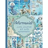 Mermaids Junk Journal Kit with Ephemera: Collection One-Sided Decorative Paper of Authentic Ephemera for Junk Journals, Scrap