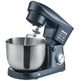 Gourmia 5 Quart 10-Speed Electric Stand Mixer with Bowl + Shield, Dough Hook, Whisk and Beater - Household Kitchen Standing Dough Maker Machine