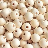 560 Pieces Round Wooden Beads Unfinished Natural Wood Spacer Beads Wooden Loose Beads for Jewelry Crafts DIY Making (12 mm)