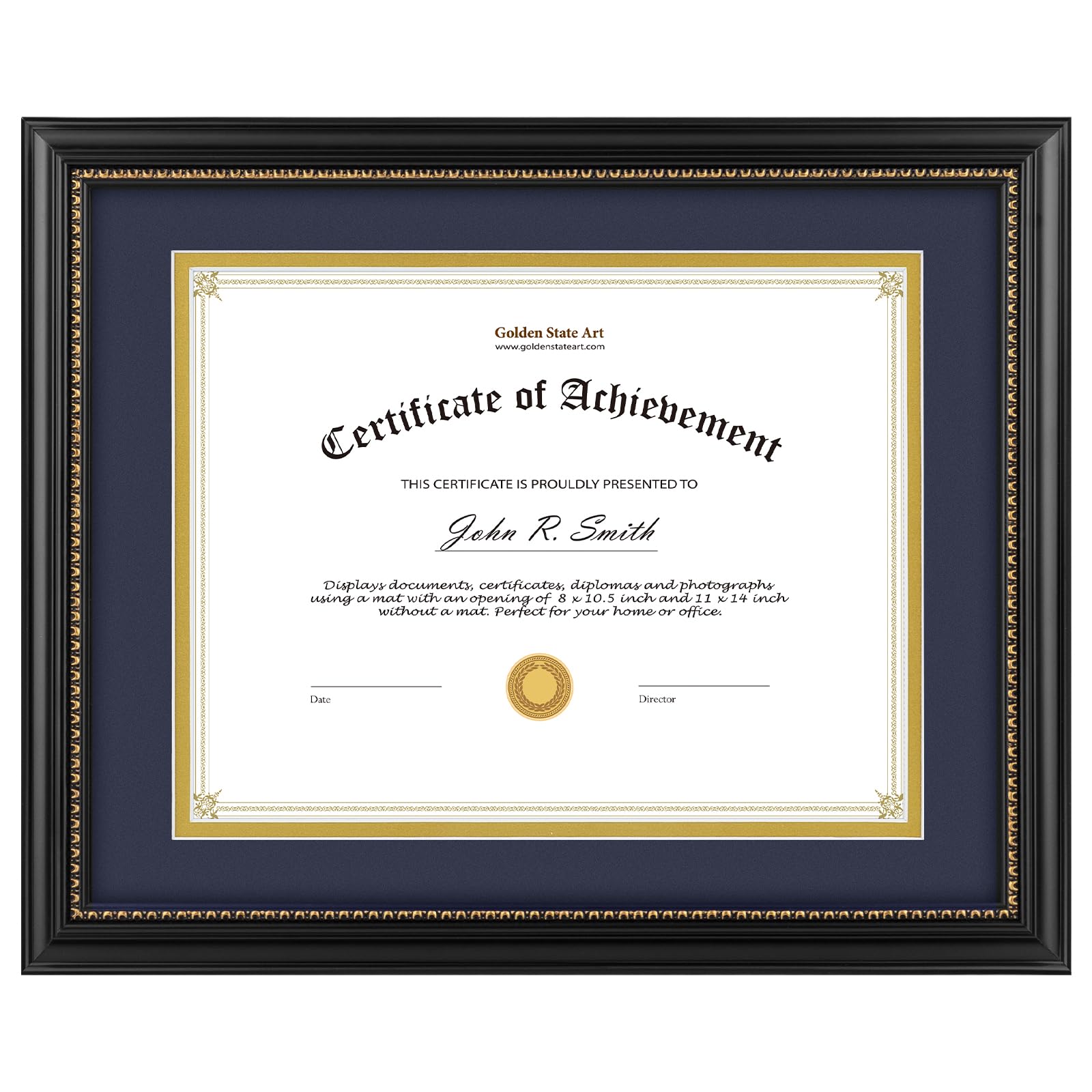 Golden State Art, 8.5x11 Diploma Frame, Solid Wood