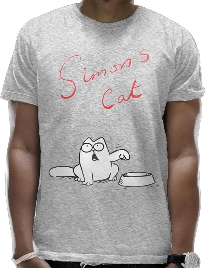 GIFTSt Simon's Cat Hungry Men's TShirts Short Sleeve TShirt Tee Full