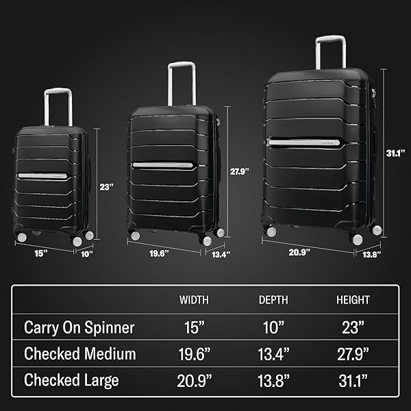 SAMSONITE FREEFORM MEDIUM LUGGAGE WITH DUAL 360° SPINNER WHEELS – CHECKED SUITCASE – TSA LOCK, AIRLINE-APPROVED – LIGHTWEIGHT DURABLE POLYPROPYLENE EXPANDABLE HARDSHELL – AMETHYST PURPLE
