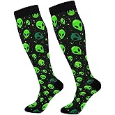 Wusikd Milk Cow Compression Socks for Women and Men Circulation Flowers Long Socks for Athletic Running 2