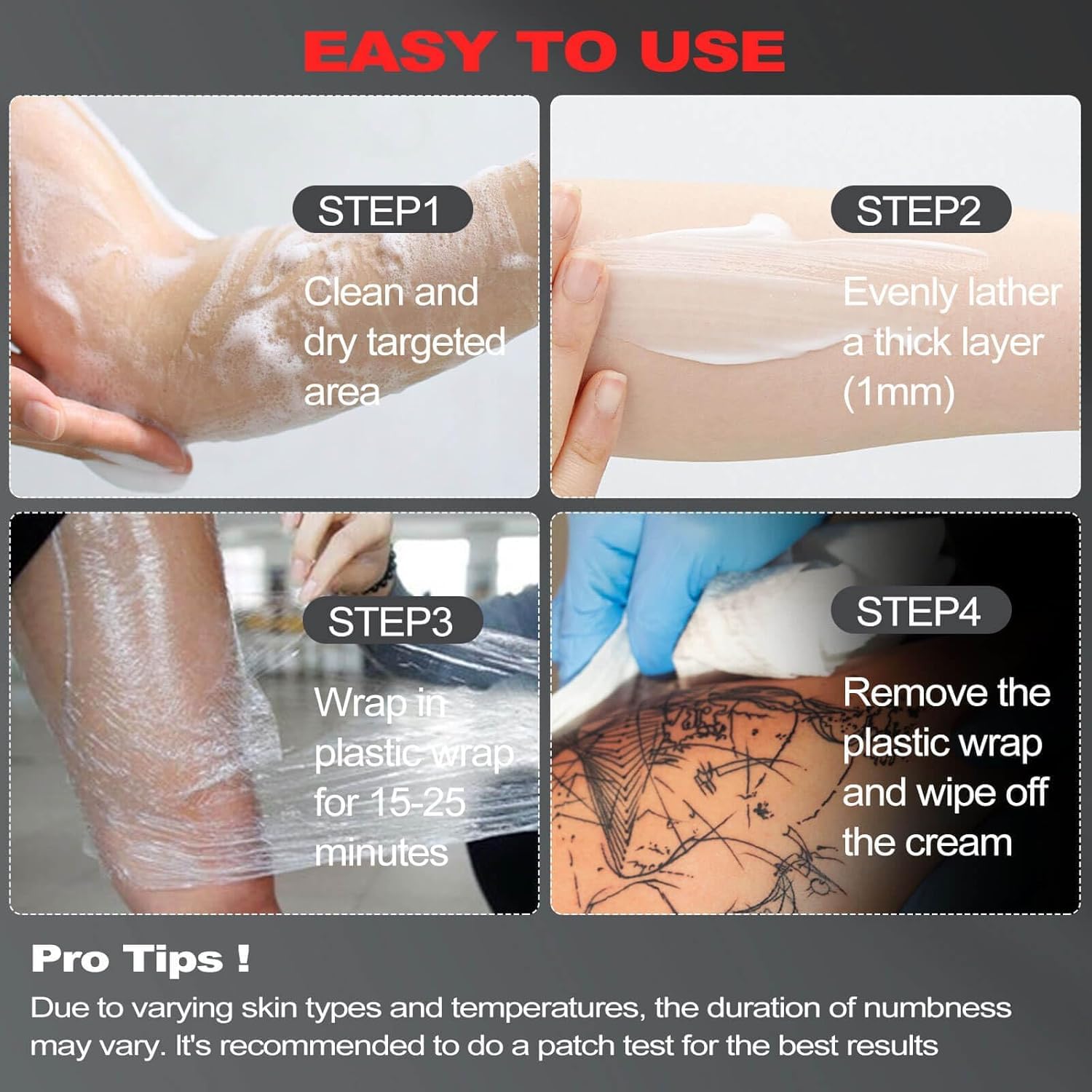 8 Hours Maximum Strength Tattoo Numbing Cream (2oz/ 60ml), Numbing Cream for Tattoos Extra Strength with 10x Numbing, Emu Oil and Arnica - 2oz/ 60ml