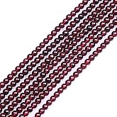 GEM-Inside Natural 3mm Garnet Gemstone Smooth Round Stone Loose Beads Crystal Energy Stone Power for Jewelry Making 15"