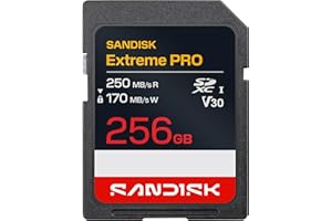 SANDISK 256GB Extreme PRO SD UHS-I Card - Up to 250MB/s Read Speed and 170MB/s Write Speed, 4K UHD, Full HD, U3, and V30 - SD