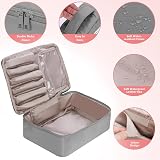 HCFGS Travel Makeup Bag with Detachable Pouch & Brush Holder Grey view 5