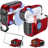 Anqrp MagArmor Auto-Open for AirPods Pro 2nd/1st Gen Case with Built-in Magnets, [One-Press Auto-Open] [Compatible with Mag-Safe Charging], Full-Body MIL-Grade Protective with Air-AL Carabiner Red