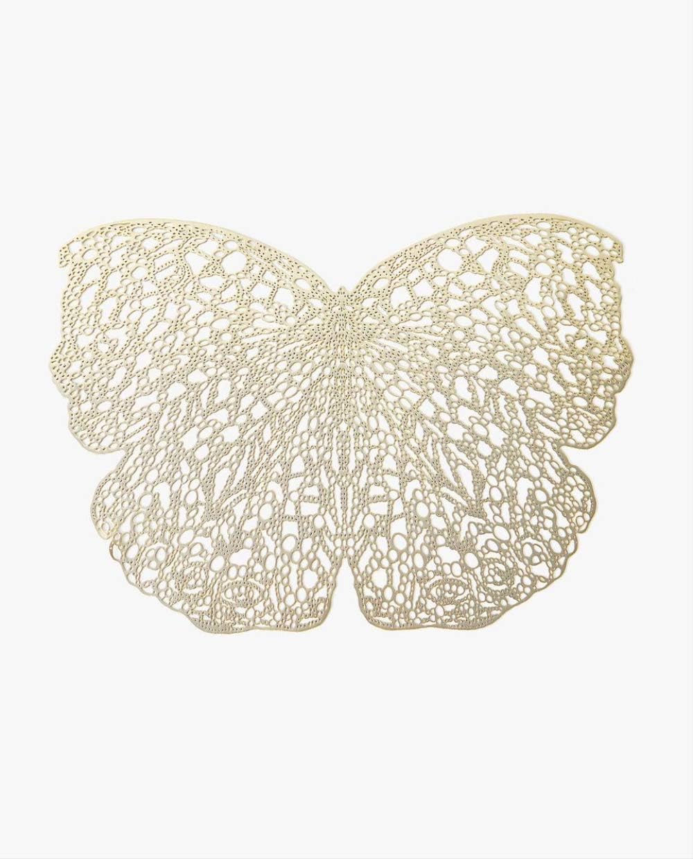 Wqyiuan Coaster Creative Butterfly Design Metal Color Household Insulated Table Mat Mat