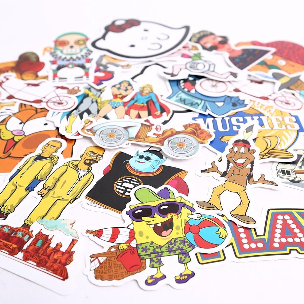 VLAND Random Styles Vinyl Kid Stickers Car Stickers Motorcycle Bicycle Skateboard Laptop Luggage Decals Mix Lot Fashion Cool （Pack of 100)