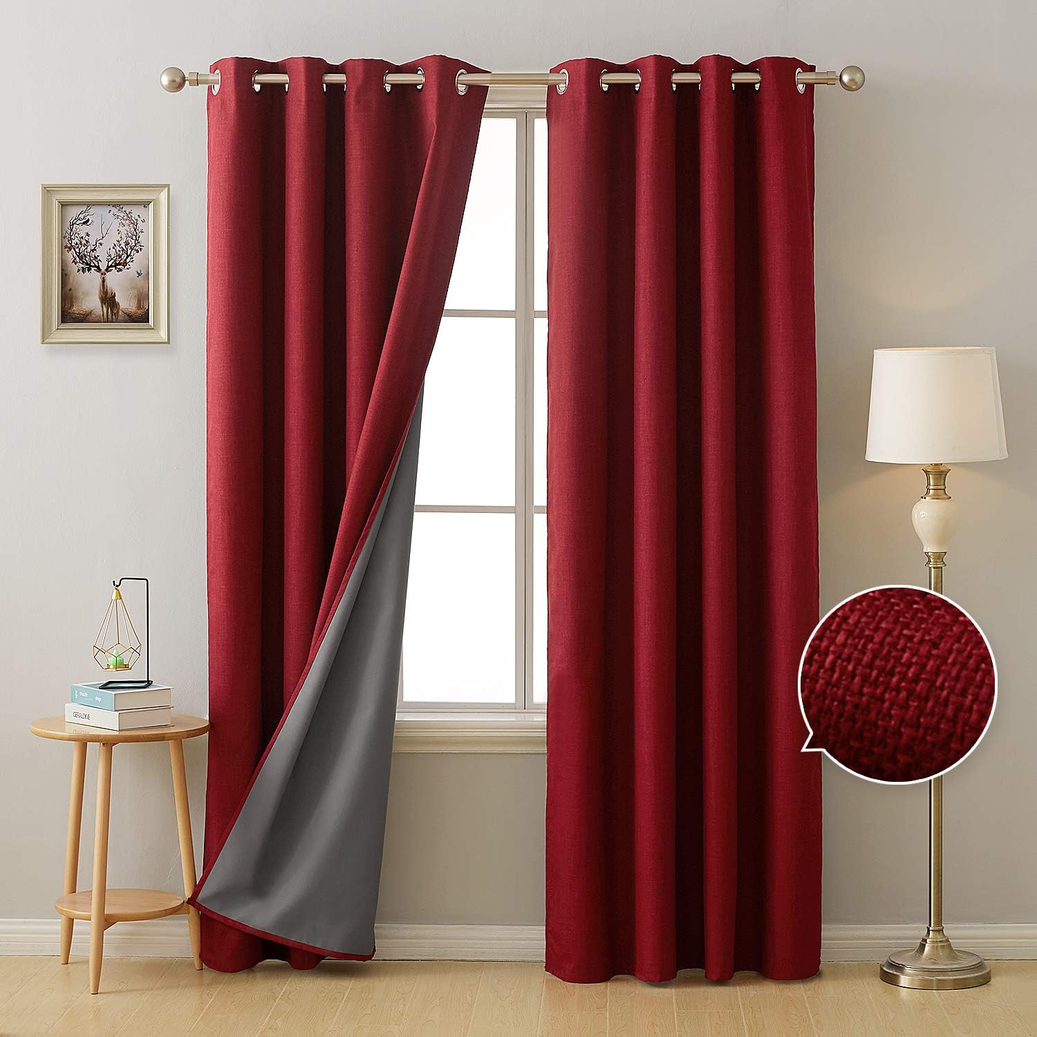 Deconovo 3 Pass Full Blackout Curtains with Thermal Insulated Coating