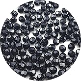 LIMAOLLY 300pcs 8mm Acrylic Round Faceted Beads Colorful Crystal Plastic Spacer Beads Loose Beads for DIY Craft Making Necklace Bracelet Earring Wind Chimes(Black)