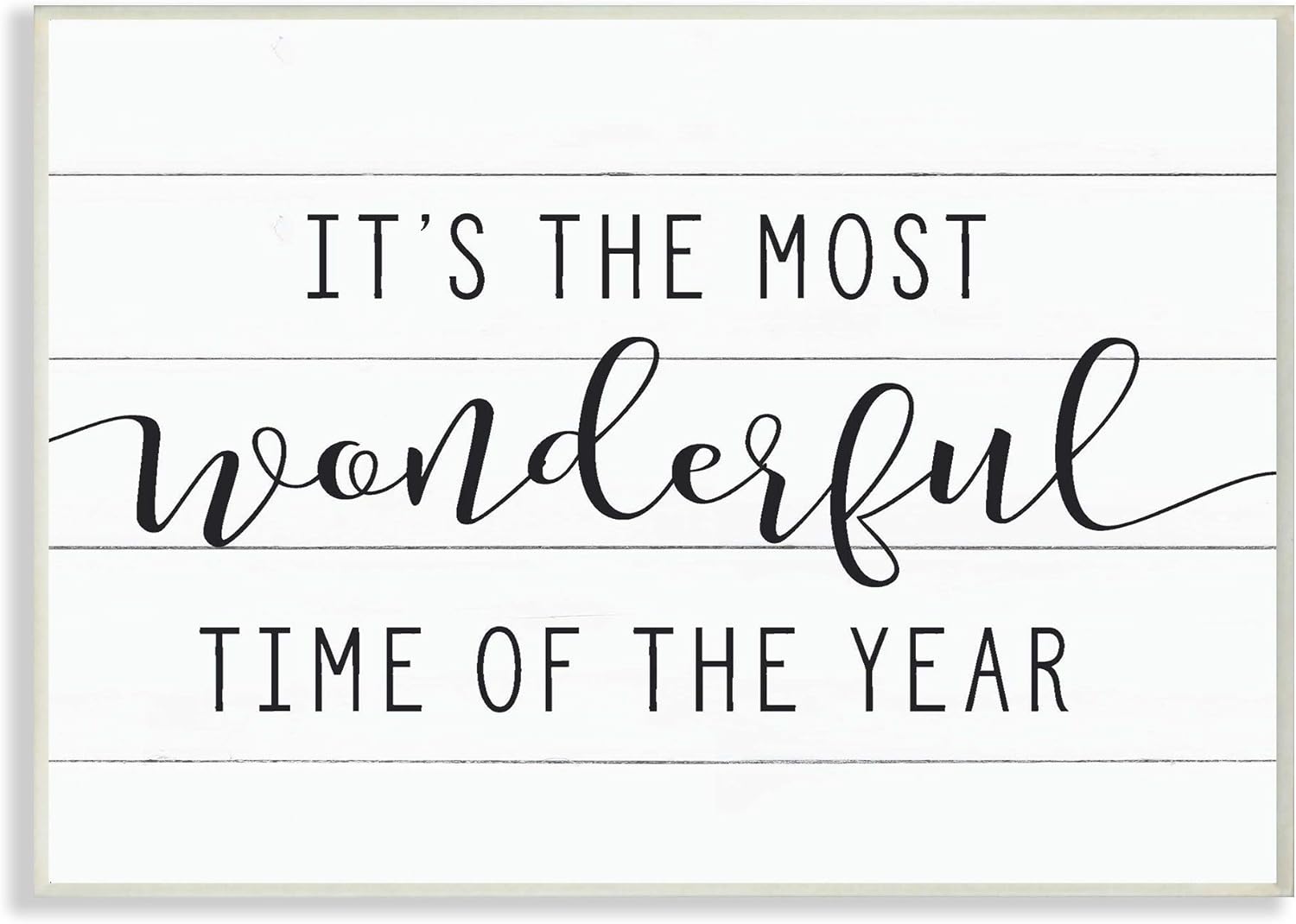 Paintings - The Stupell Home Décor Collection Holiday Most Wonderful Time of The Year Black and White Typography Wall Plaque Art, 13 x 19, Multi-Color