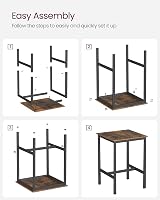 VASAGLE High Table Square Bar Table 60x60x92 cm Steel Frame Rustic Brown Black view 9