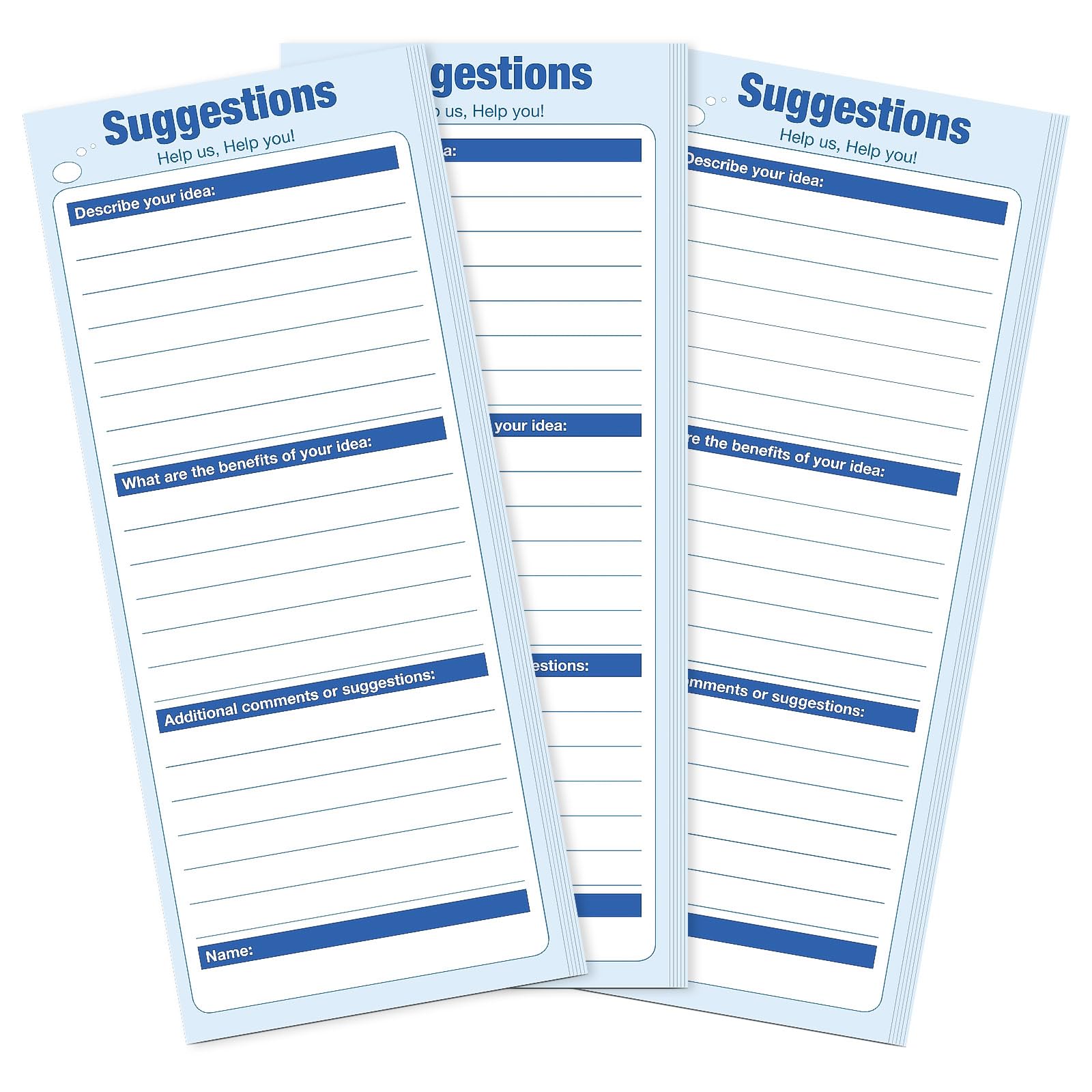Photo 1 of KYODOLED 250-Sheet Suggestion Cards for Suggestion Drop Box, 3.15” x 8.5” Blank Suggestion Form for Customer Feedback, Comment, Improvement for Small Businesses Supplies, Restaurants, Church