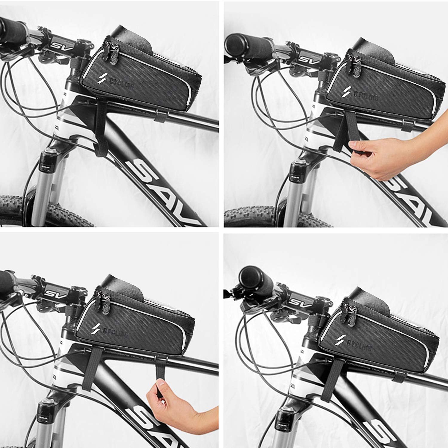 Reflektierend Fahrrad Oberrohrtasche für Smartphone unter