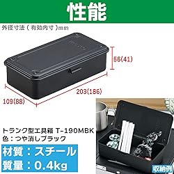 TRUSCO T-190MBK Trunk Tool Box 203X109X56 Matte Black