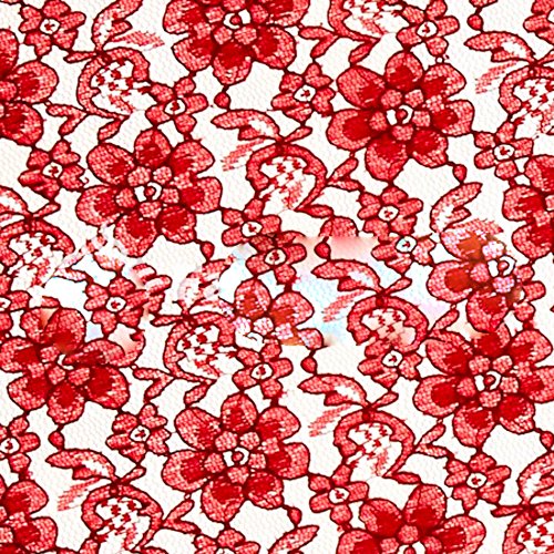 Red Raschel Lace Fabric - Sold By The Yard (FB)