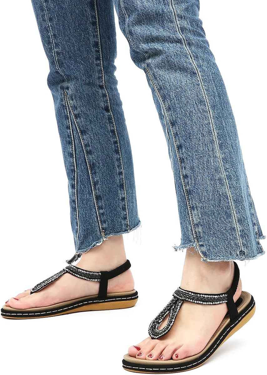 Claquettes Femme Confortable Sandales Plate Femme Katliu Claquettes  Élégantes Taille 36-42 Tong Femme