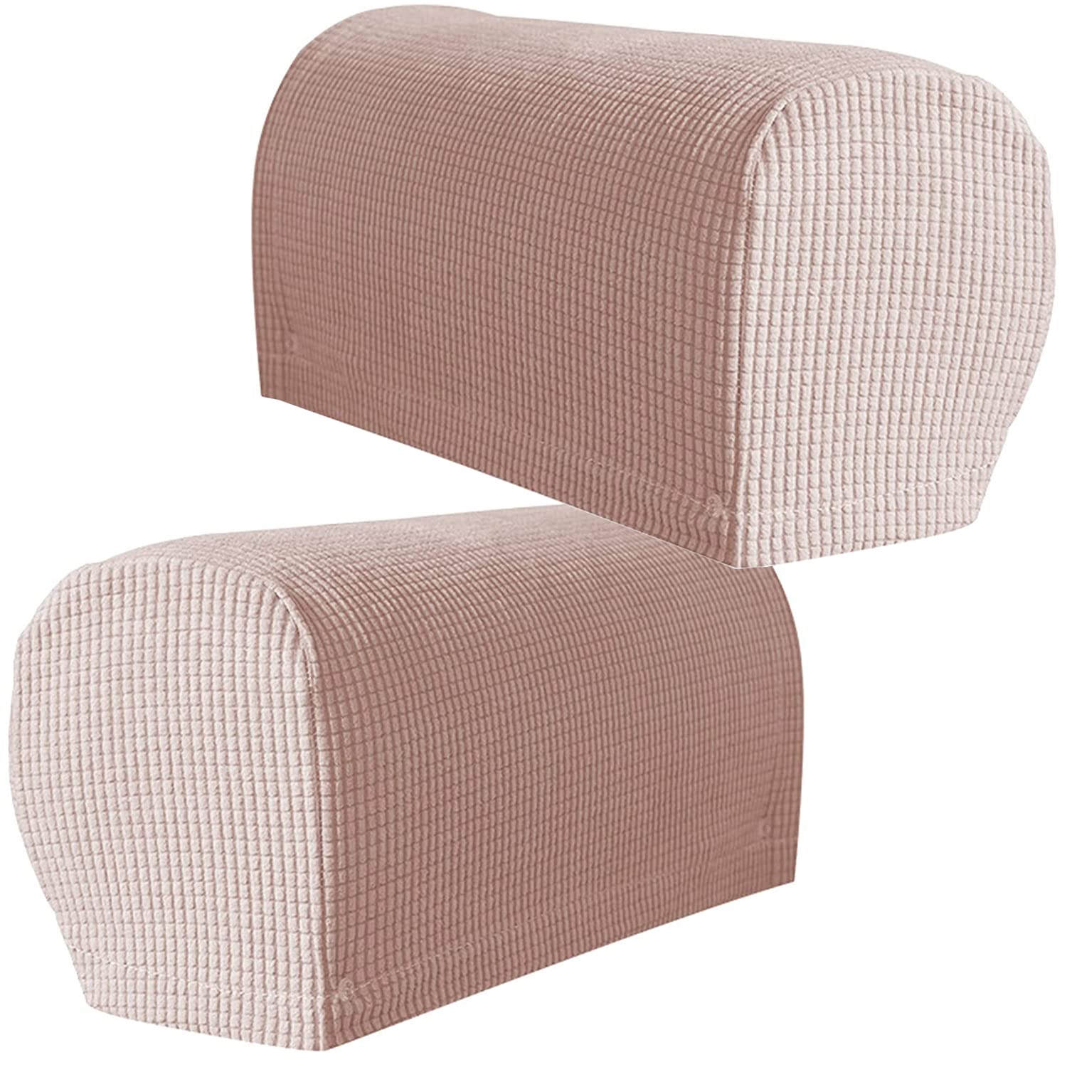 XIEHUZA Arm Rest Covers, Stretch Armchair Couch Armrest Chair Covers for Furniture Protector, Anti-Slip Sofa Chair Arm Caps Spandex Polyester Slipcovers, Set of 2 (Camel)