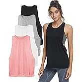 Cosy Pyro Workout Tank Tops for Women Lightweight Running Tanks Basic Gym Tops Sleeveless Athletic Yoga Shirts-4 Pack