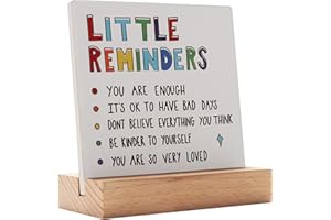 BELATELOVE Mental Health Gift for Women, Little Reminders Office Decor Sign, Positivity Recovery Self Care Encourage Gift, Desk Decor Plaque Gifts