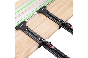 GOINGMAKE Track Saw Parallel Guide System with Mirco Adjustable Flip Stop and Zero Calibration for Woodworking Repeatable Rip Cuts for Track Saw Guide Rail Compatible with Festool,Makita,Milwaukee