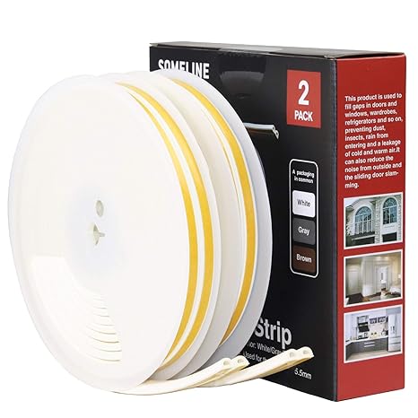 Dichtungsband für Türen, Selbstklebende Türdichtungen Gummidichtung, D-Profil Gummidichtung für Tür- und Fensterspalten Gegen