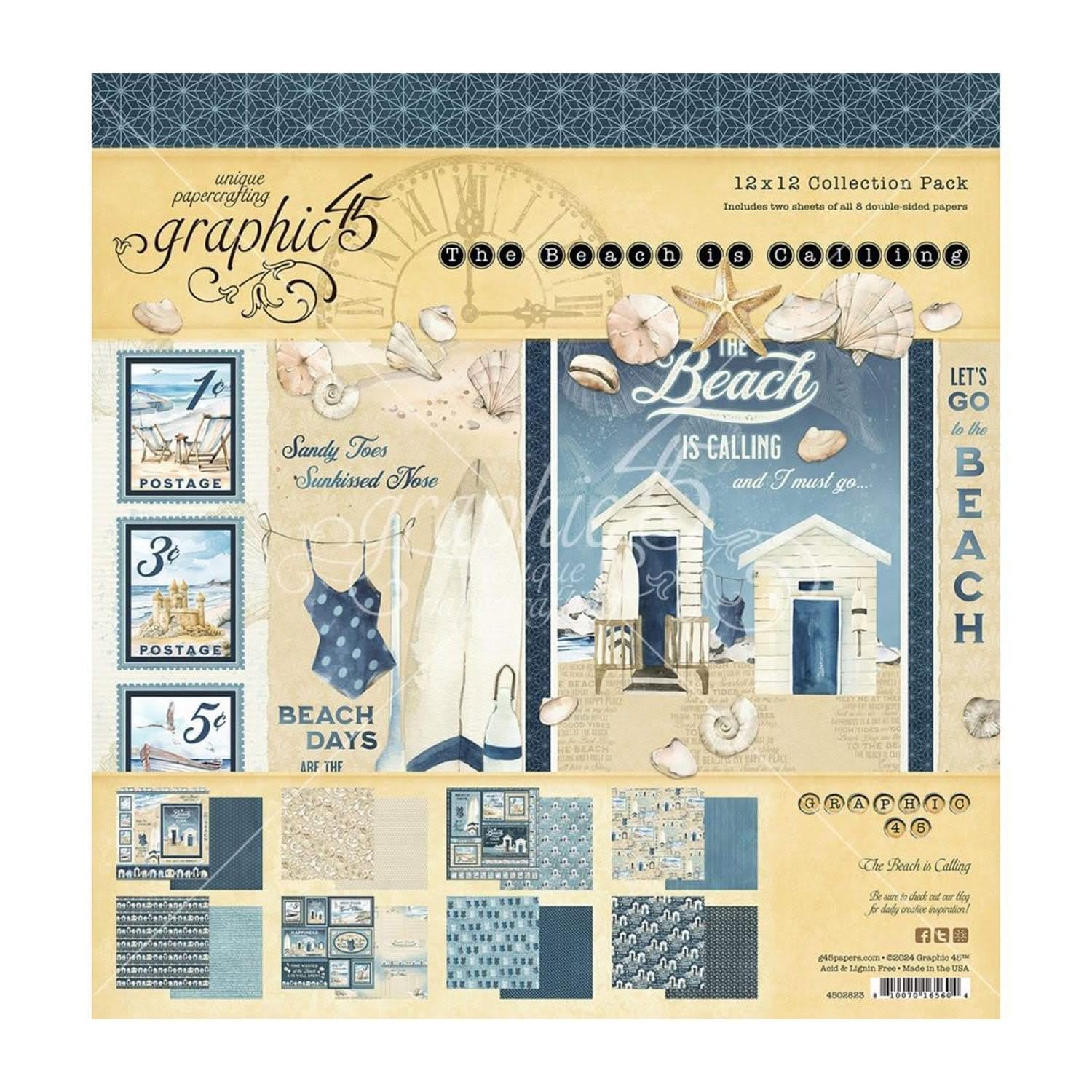 Graphic 45 Collection Pack 12"X12"-The Beach is Calling