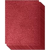 Red Glitter Cardstock - One-sided - Non-Adhesive - 20 Pack - 8.5 x 11 Inches - Premium Glittery Sheets for DIY Crafts, Art Pr